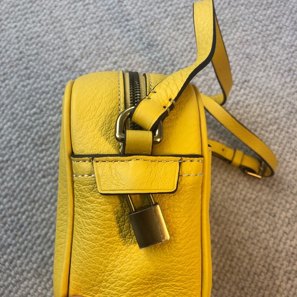 J Crew NWT 100% leather crossbody bag yellow - Picture 3 of 12